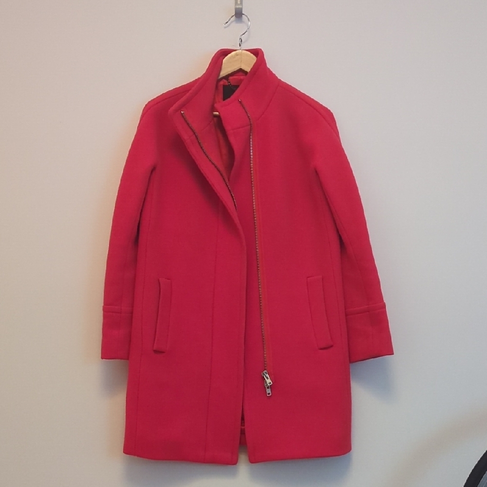 J. Crew Orange Wool Coat / Italian Stadium Cloth / Tailored Silhouette